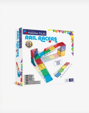 Magna-Tiles Μαγνητικό Παιχνίδι 33 κομματιών Rail Racers