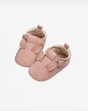 Annie & Charles Δερμάτινα Βρεφικά Παπούτσια 6-12 μηνών Pink Pig