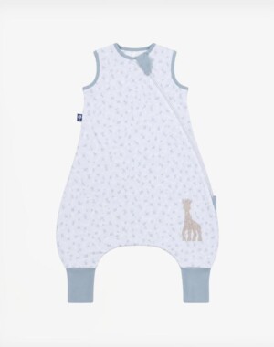 BabyBliss BlissJump x Σόφι η Καμηλοπάρδαλη Υπνόσακος Ανοιξιάτικος/Φθινοπωρινός 1.0 tog με ποδαράκια από οργανικό βαμβάκι Leaves Ciel | 6-18 μηνών