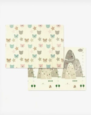 Babyono Αναδιπλούμενο αφρώδες παζλ δαπέδου διπλής όψεως 150 x 200 εκ.