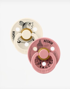 Bibs Πιπίλες Καουτσούκ Colour BIBS x Moomins Σετ 2τμχ. No2 6-18m Little My - Ivory/Dusty Pink
