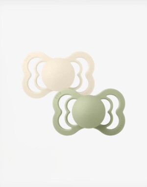 Bibs Πιπίλες Supreme 2 Τεμάχια No1 0-6 μηνών Ivory/Sage