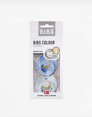 Bibs Πιπίλες Καουτσούκ 0-6m Sky Blue/Baby Blue 2τμχ