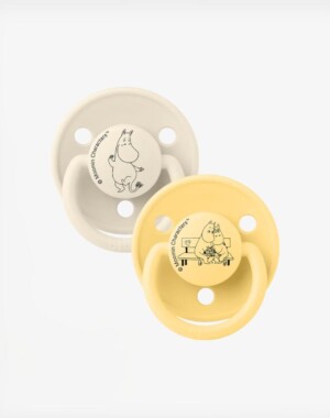 Bibs Πιπίλες Σιλικόνης De Lux BIBS x Moomins Σετ 2τμχ. Moomintroll - Ivory/Pale Butter
