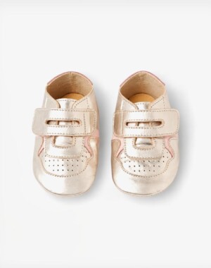 Bobux Βρεφικά παπούτσια Soft sole (9-15 μηνών) Baseline Mini Platinum-Blossom