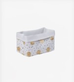 Childhome Καλάθι Αποθήκευσης Καμβάς White Gold Dots 32Χ20Χ20cm
