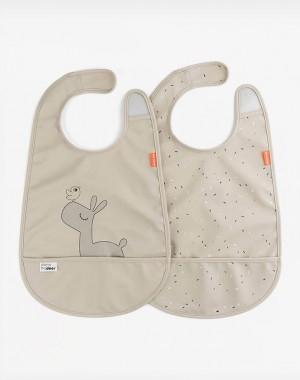 Done By Deer Σαλιάρα σετ 2 τμχ velcro Lalee Sand