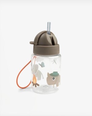Done By Deer Παιδικό Παγούρι Πλαστικό με Καλαμάκι Tiny Trails Sand 280ml