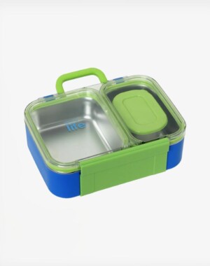 Ecolife Φαγητοδοχείο με 2 Χωρίσματα & Mπoλ 800ml | Μπλε