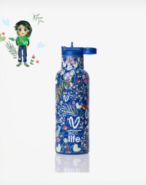 Ecolife Kids Ανοξείδωτο Παγούρι Θερμός Ecolife x Vasiliki Blue 500 ml