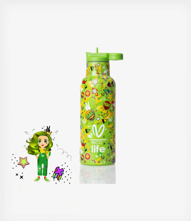 Ecolife Kids Ανοξείδωτο Παγούρι Θερμός Ecolife x Vasiliki Borola 500 ml