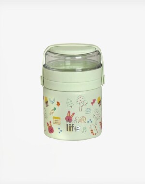 Ecolife Στρογγυλό Θερμός Φαγητού 450ml | Green Doodles
