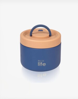 Ecolife Στρογγυλό Θερμός Φαγητού 650ml | Mπλε