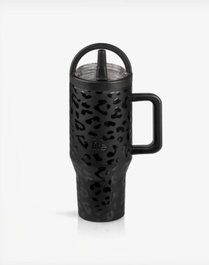 Ecolife Thermos Leopard Black 900ml (2Handles Lid)