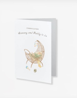 Tiny Toes Ευχετήρια Κάρτα για Baby Shower "Mammy and Daddy to be"