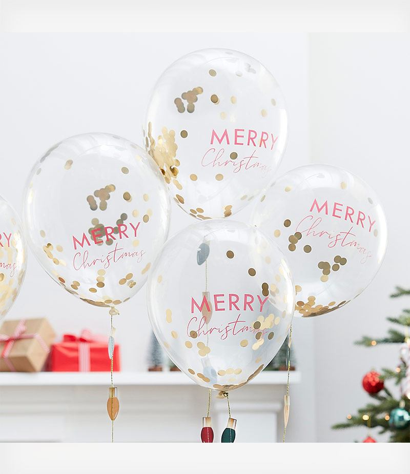 Ginger Ray Μπαλόνια Merry Christmas Confetti Balloons Tiny Toes
