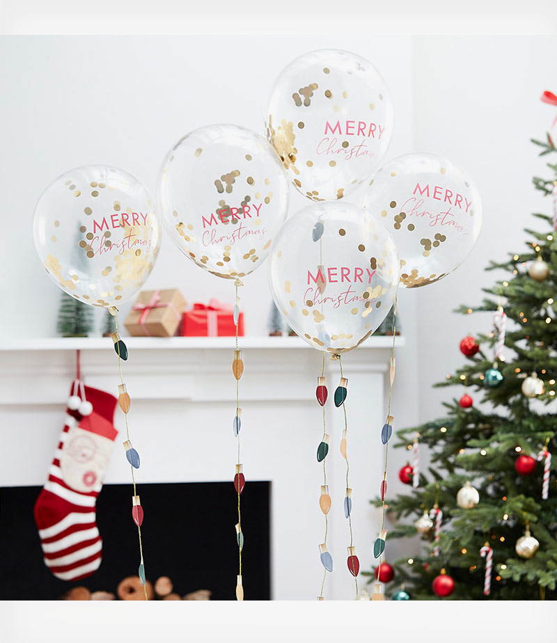 Ginger Ray Μπαλόνια Merry Christmas Confetti Balloons Tiny Toes