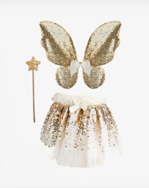 Great Pretenders Στολή χρυσή νεράιδα με παγιέτες, τουτού, φτερά και ραβδί, 4-6 ετών