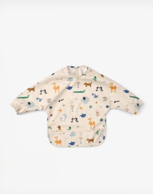 Liewood Σαλιάρα με μακρύ μανίκι Merle cape bib Around the world/Sandy