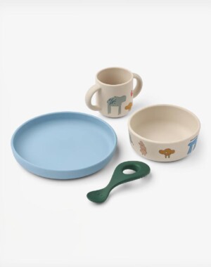 Liewood Σετ Φαγητού από Σιλικόνη 4 τμχ. Vivi Tableware Imagine/Sandy