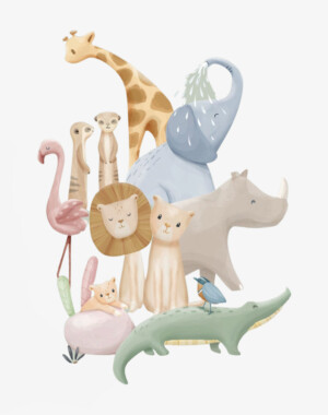 LITTLE DUTCH. Αφίσα A3 Safari Friends