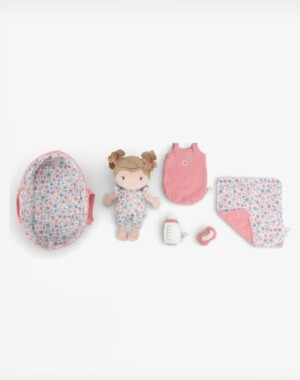 Little Dutch Υφασμάτινο Μωρό σε Καλαθούνα 30εκ. Rosa