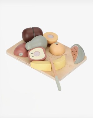 Little Dutch Ξύλινος δίσκος κοπής με φρούτα FSC