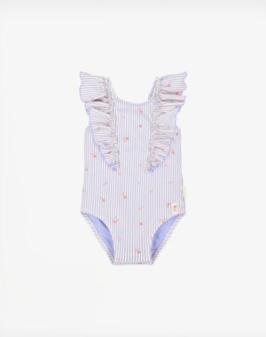 Little Dutch Ολόσωμο μαγιό με βολάν Dreamy Stripes
