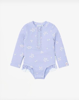 Little Dutch Ολόσωμο μακρυμάνικο μαγιό με βολάν Dreamy Lavender