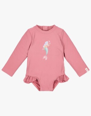 Little Dutch Ολόσωμο μακρυμάνικο μαγιό με βολάν Dreamy Pink