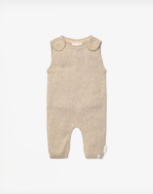 Little Dutch Πλεκτό αμάνικο φορμάκι Soft Beige Melee