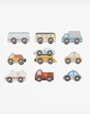 Little Dutch Σετ ξύλινων οχημάτων παιχνιδιού FSC