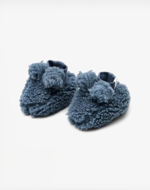 Little Dutch Βρεφικά μποτάκια αγκαλιάς teddy Stone Blue No2 (3-9 μηνών)