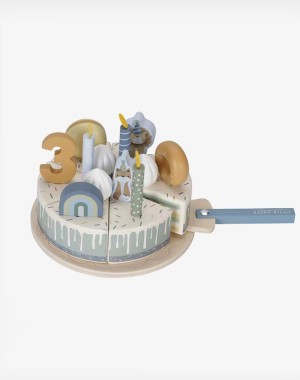 Little Dutch Ξύλινη τούρτα με κεράκια μπλε FSC