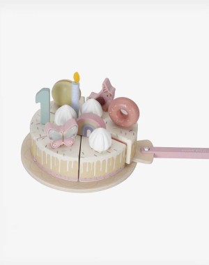 Little Dutch Ξύλινη τούρτα με κεράκια ροζ FSC