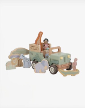 Little Dutch Ξύλινο αυτοκινητάκι Safari με ζωάκια Safari Friends FSC