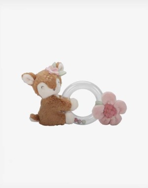 Little Dutch Υφασμάτινη κουδουνίστρα ελαφάκι με κρίκο Fairy Garden GRS