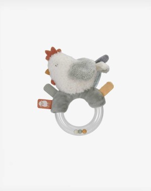 Little Dutch Υφασμάτινη κουδουνίστρα κοτοπουλάκι με κρίκο Little Farm