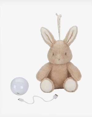 Little Dutch Υφασμάτινο κουνελάκι με φωτισμό, λευκούς ήχους & μουσική - επαναφορτιζόμενο