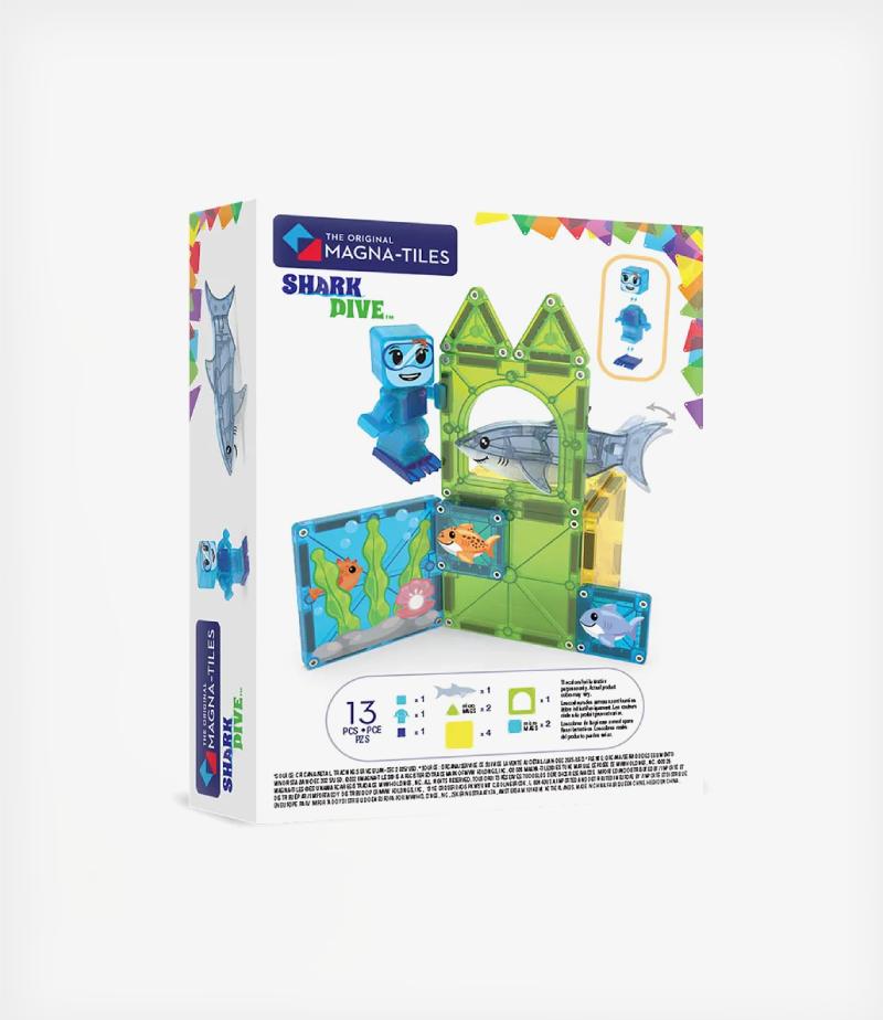 Magna-Tiles Shark Dive 13 Τεμάχια – Μαγνητικά Πλακίδια STEM με Καρχαρία (3+ ετών)
