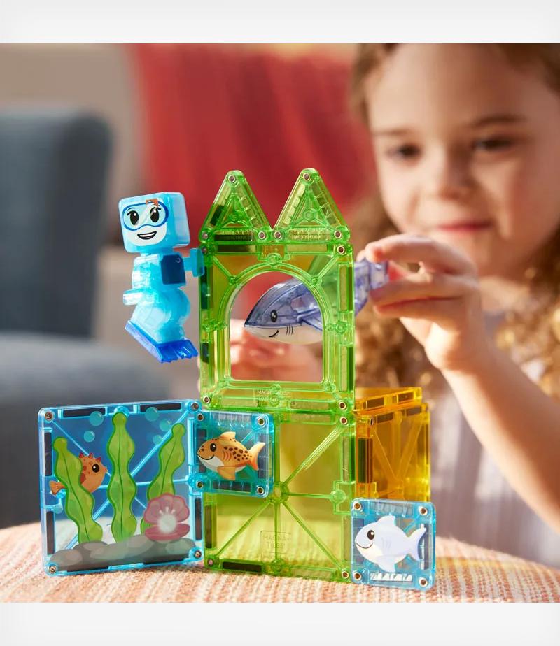 Magna-Tiles Shark Dive 13 Τεμάχια – Μαγνητικά Πλακίδια STEM με Καρχαρία (3+ ετών) - Image 5