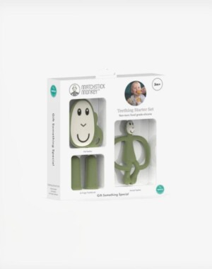 Matchstick Monkey Μασητικό Σετ Για Βρέφη από 3m+ Olive