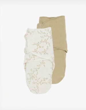 Meyco Υπνόσακος Φασκιώματος για μωρά 0-3 μηνών | Σετ των 2 - Swaddle Branches Sand