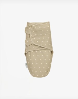 Meyco Υπνόσακος Βρεφικός Βαμβακερός 1.0Tog Ιδανικός Για Φάσκιωμα 0-3 Μηνών/50-62εκ. Swaddle Sweet Heart Sand