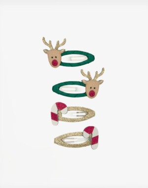 Mimi & Lula Σετ 4 τμχ. Κλιπ Μαλλιών Rudolph & Candy Cane