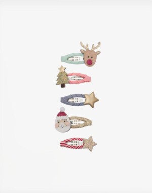 Mimi &Lula Σετ 5 τμχ. Κλιπ Μαλλιών Mini Clics Clacs Santa & Rudolph