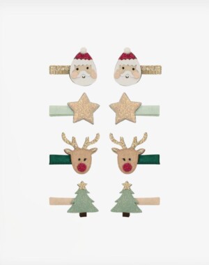 Mimi &Lula Σετ 4 τμχ. Κλιπ Μαλλιών Santa & Rudolph