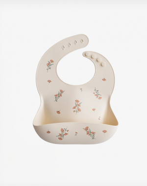 Mushie Σαλιάρα Σιλικόνης Pink Flowers