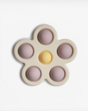 Mushie Flower Press Toy (Soft Lilac/Pale Daffodil/Ivory)