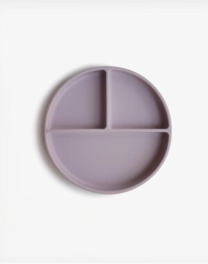 Mushie Πιάτο Σιλικόνης με Χωρίσματα & Αντιολισθητική Βάση Soft Lilac